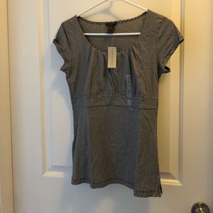 Black/gray striped Ann Taylor shirt Small NWT